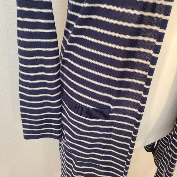 Athleta Retreat Sweater Wrap Striped Silk Blend Cardigan - Picture 4 of 6